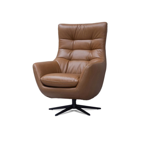 Orson Leather Swivel Chair Tan